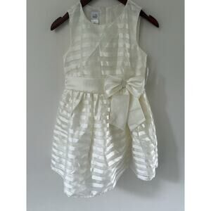 Vtg Sears Special Edition Girls Party Holiday Dress Size 14 Ivory Short Sleeve